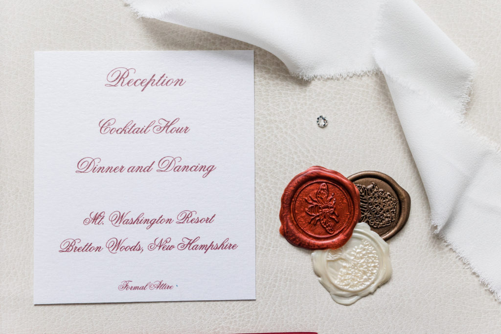 Details card and wax seals.